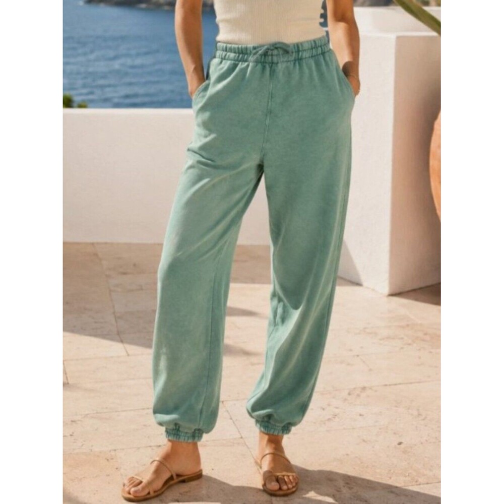 Free People FP Movement All Star Pants Smocked Mid-Rise Comfy Solid L 290209